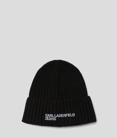 LOGO RIBBED BEANIE