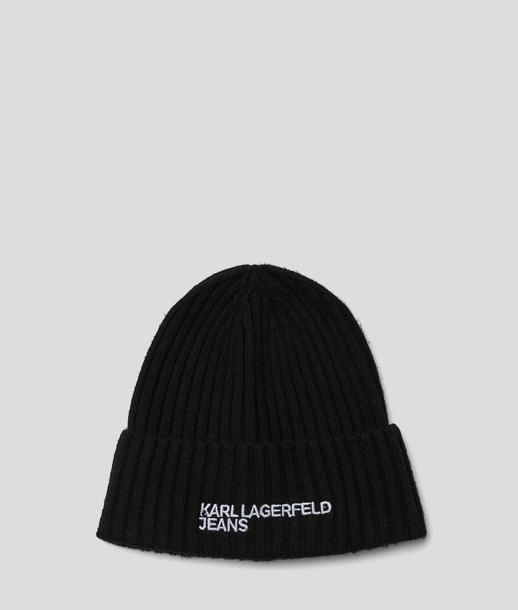 LOGO RIBBED BEANIE