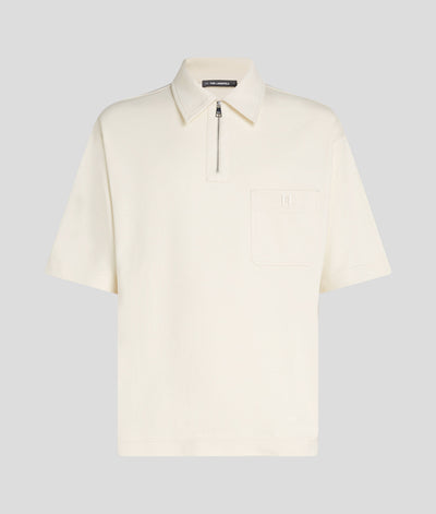 KL MONOGRAM ZIP-UP POLO SHIRT