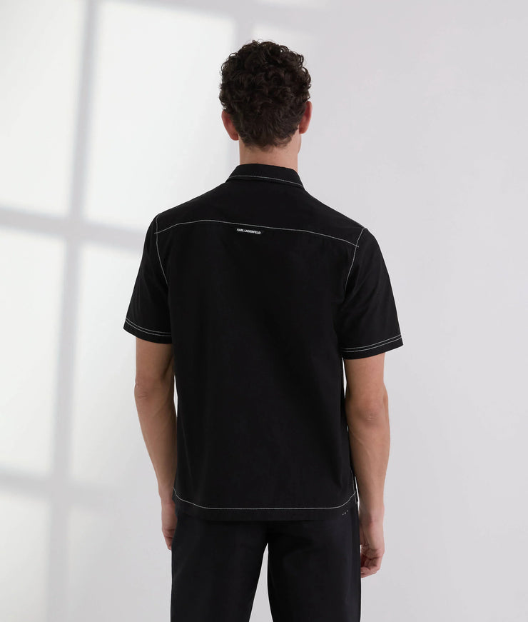 SHORT-SLEEVED CONTRAST STITCH SHIRT