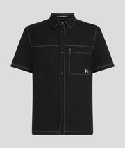 SHORT-SLEEVED CONTRAST STITCH SHIRT